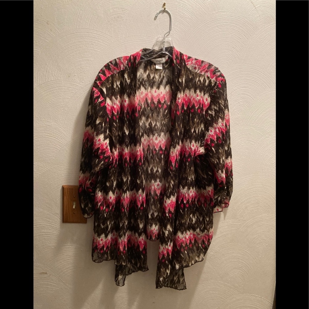 C. J. Banks Open Front Lacey Flower Design Jacket